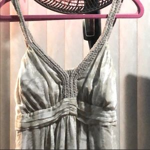 Long Soft Surroundings dress size XL with straps gray tones.